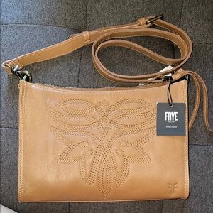 Frye Tan Crossbody Bag with Structured Design